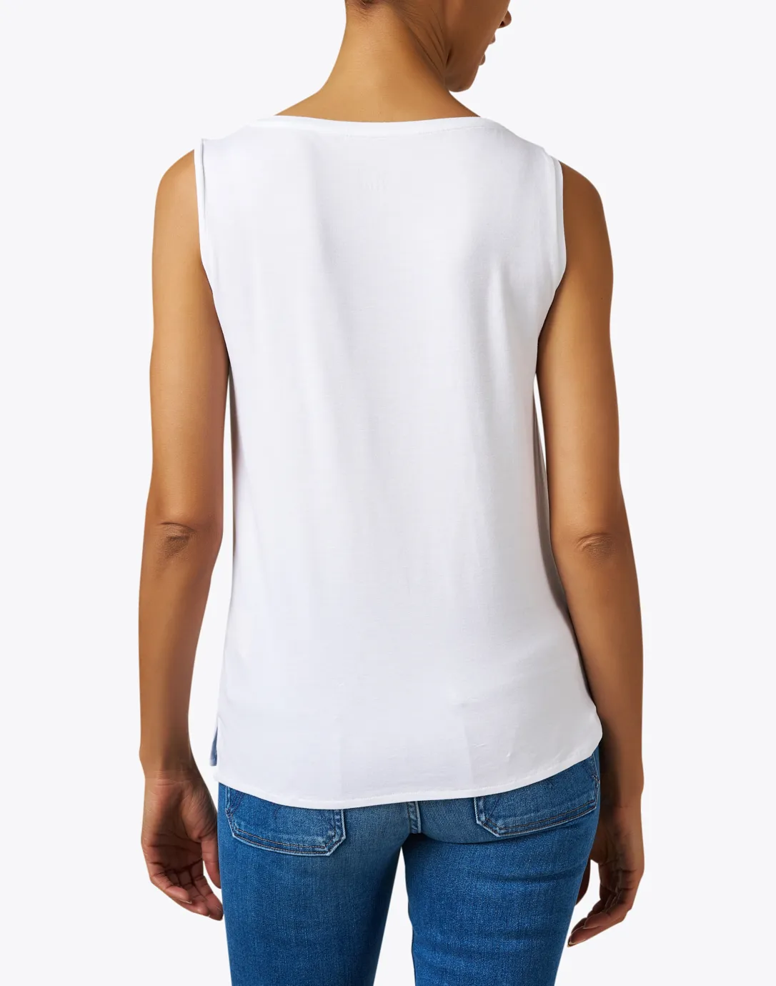 White Soft Touch Boatneck Tank 