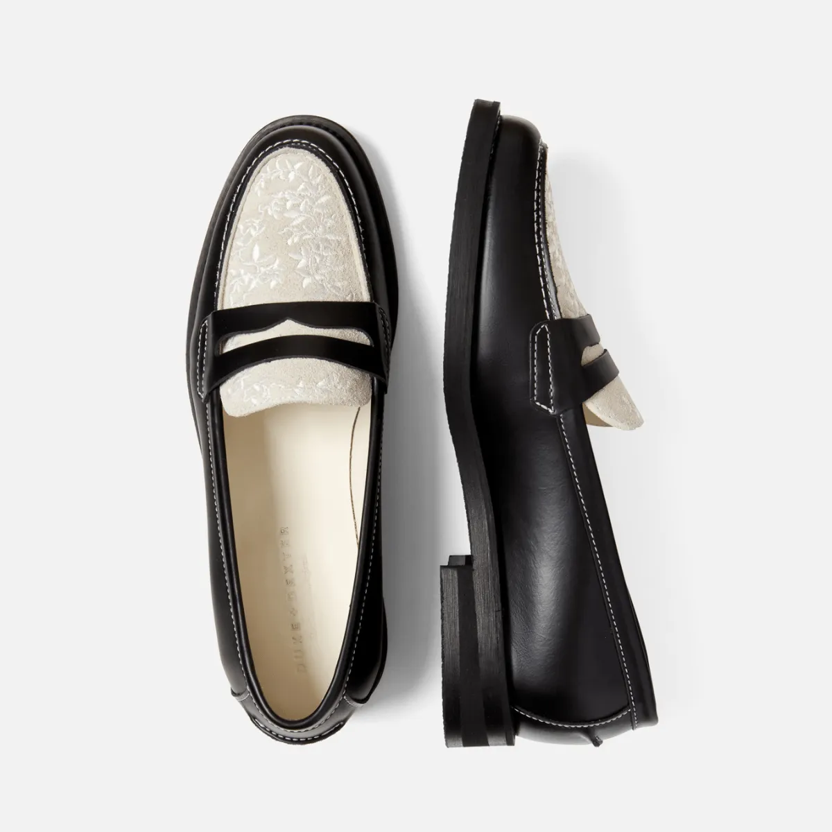 Wilde Black + White Vine Penny Loafer - Women's