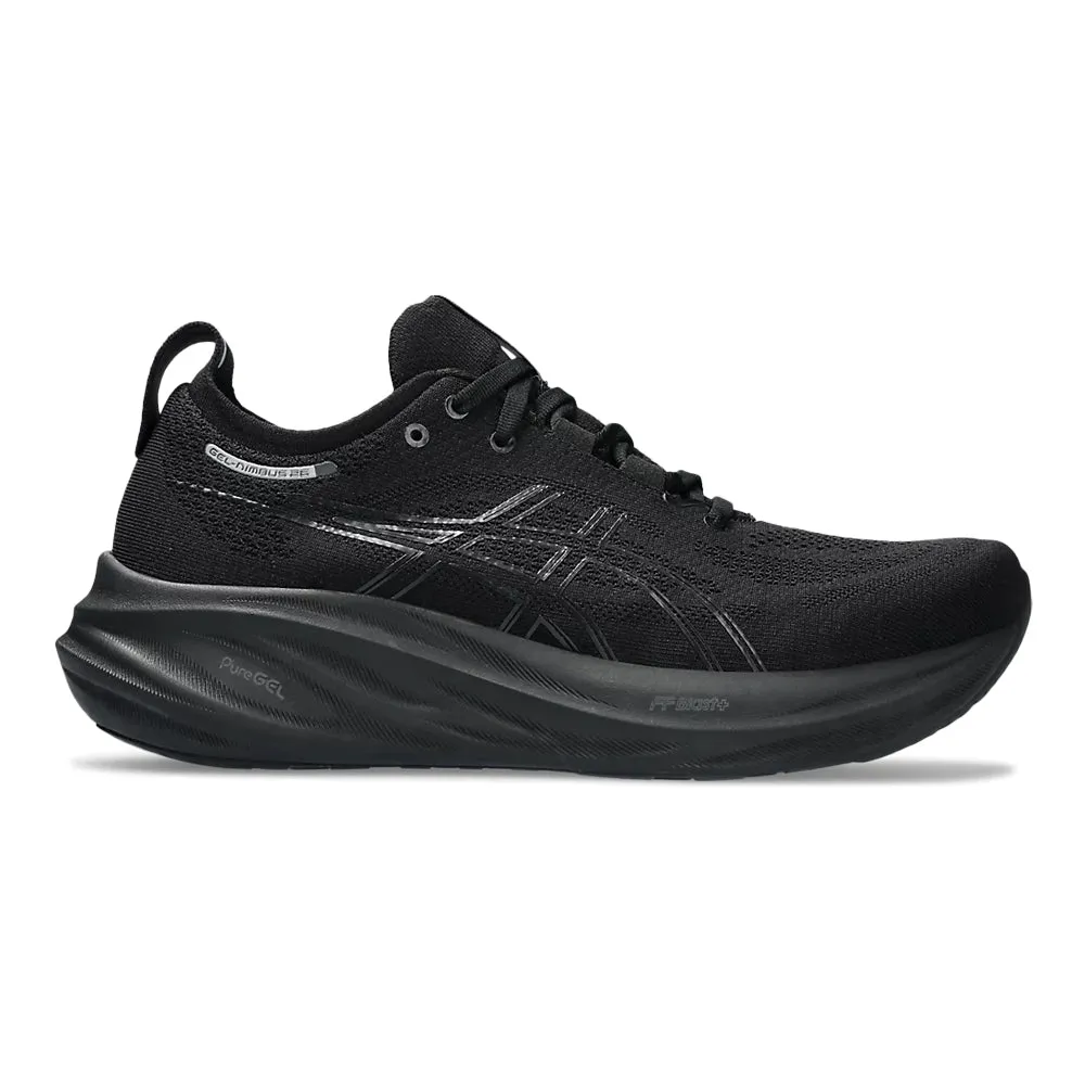 Women's Asics GEL-Nimbus 26, Black/Black, 10 B Medium