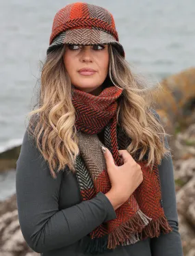 Wool Donegal Scarf - Rust